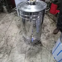 سماور گازی استیل ۲۰ لیتری برنجی نشانگردار