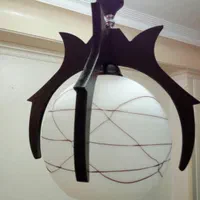آکبند نو لوستر تک شعله چوبی مدل چنگی