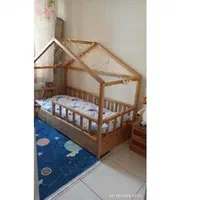تخت خواب نوجوان مونته سوری چوبی روستیک دکور|تخت و سرویس خواب|تهران, شهرک امام خمینی|دیوار