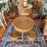 ست میز و صندلی چوبی حصیر بافت چهار نفره