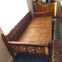 تخت سنتی چوبی مبل و مبلمان گره چینی باغی ویلایی|مبلمان خانگی و میز عسلی|رشت, لاکان|دیوار