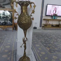 گلدان برنزی با گل های خارجی مصنوعی|گل مصنوعی|تهران, یافت‌آباد|دیوار