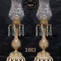 تعدادی شمعدان برنجی با لاله کریستال|لوستر و چراغ آویز|تهران, شوش|دیوار