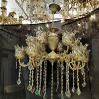 لوستر برنز ۱۲ شعله پرکار تجهیز کامل سوگلی