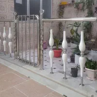 نرده  استیل حفاظ راهپله اجرا چوبی پله طرح دار|مصالح و تجهیزات ساختمان|قم, نیروگاه|دیوار