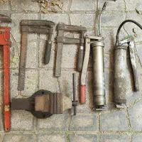ابزار گیره قدیمی فولادی آچار شلاقی گیره نجاری