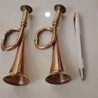 دو عدد شیپور برنجی ساخت هند ارتفاع ۱۶ سانت|کلکسیون اشیاء عتیقه|تهران, بهار|دیوار
