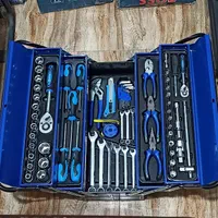 جعبه 3طبقه تاشو 85تا ابزار آچار بکس آلن انبر کلاغی