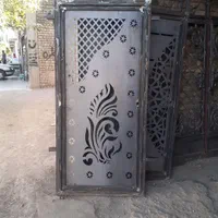 درب حیاط تک لنگه cnc وفرفورژه فرم چهارچوب اهنی