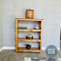 کتابخانه چوبی روستیک دکور|کتابخانه، شلف، قفسههای دیواری|تهران, یافت آباد جنوبی|دیوار