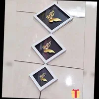 تابلو پروانه سه تیکه کادویی|تابلو، نقاشی، عکس|کرج, فاز ۱ مهرشهر|دیوار
