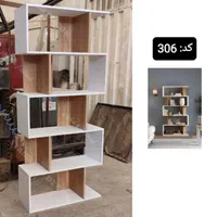 کتابخانه‌ تمام MDF و قفسه بدون محدودیت طرح کد 102