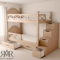 تخت دو طبقه تمام چوب|تخت و سرویس خواب|ارومیه, |دیوار