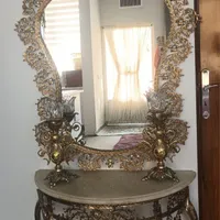ایینه و شمعدان برنز