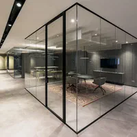 پارتیشن شیشه ای سکوریت + فریم دوتکه