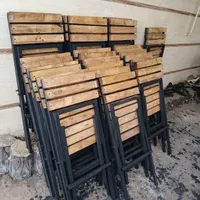 میز و صندلی چوب فلز نیمکتی تاشو کد A 67|میز و صندلی غذاخوری|رشت, کوی عرفان|دیوار