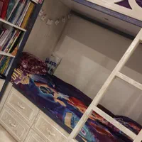 فروش تخت خواب دو طبقه+کتابخانه،مناسب کودک و نوجوان|تخت و سرویس خواب|مشهد, هفت تیر (حافظ)|دیوار