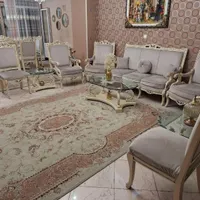 مبل استیل ۹نفره ومیژ ناهارخوری ۸تفره چوب گردو|مبلمان خانگی و میز عسلی|تهران, دانشگاه علم و صنعت|دیوار