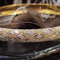 النگو زیبا سفید و زرد طلا