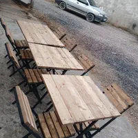 میز و صندلی چوب فلز نیمکتی تاشو کد A 67|میز و صندلی غذاخوری|رشت, کوی عرفان|دیوار