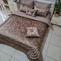 روتختی رو تختی ها ساتن لمه مخمل ژاکارد هندی زربافت|سرویس روتختی|کرمانشاه, |دیوار