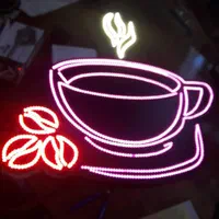 تابلو ال ای دی شکل نئون قلیون قهوه سیگار|فروشگاه و مغازه|اصفهان, بوستان ناژوان|دیوار