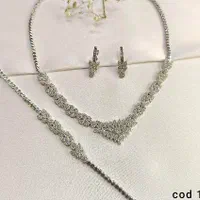 نمونه سرویس نقره تمام جواهر کد 106 شیک مثل طلا