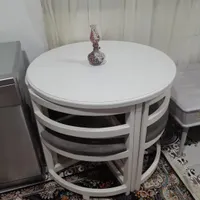 سرویس چوب. میز ناهار خوری
