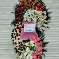 تاج گل افتتاحیه نمایشگاهی دسته سبدگل آرایی تبریک|گل و گیاه طبیعی|تهران, بازار|دیوار