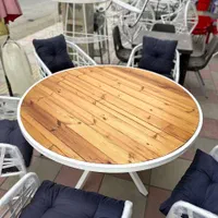 ست شش نفره میز چوب ترمو میز گرد باغی|مبلمان خانگی و میز عسلی|چهارباغ, |دیوار