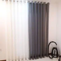 پرده حریر با دستک خوشگل پانچ پنجره ای|پرده، رانر، رومیزی|مشهد, آزادشهر|دیوار