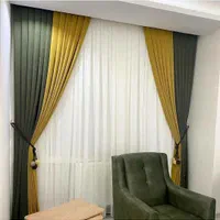 پرده پذیرایی حریر ساده ترک