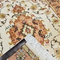 فرش ذرع‌ونیم دستباف تبریز گل‌ابریشم نقشه بنام ۵۰رج|فرش|تهران, بازار|دیوار