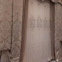 پرده سالنی حریر ترک با دکوری مخمل|پرده، رانر، رومیزی|تهران, تهرانپارس غربی|دیوار