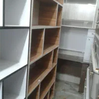قفسه کتابخانه  ۴طبقه دربدار صنایع چوب و فلز حنفی|کتابخانه، شلف، قفسه‌های دیواری|قم, نیروگاه|دیوار