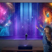 ویدیو پروژکتور رومیزی مشکی بدون نیاز به نصب