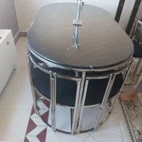 میز غذا خوری فلزی کمجا آبکاری فورتیک ۶ نفره بیضی|میز و صندلی غذاخوری|آفتاب, |دیوار