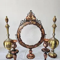 آینه شعمدان نفیس. آینه شعمدان مس الماس تراش|صنایع دستی و سایر لوازم تزئینی|تهران, زنجان جنوبی|دیوار