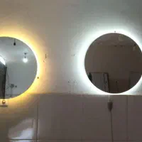 آینه ایینه گرد سرشور صندلی اصلاح آرایشگاه میزناخن|آینه|رشت, اسماعیل آباد|دیوار