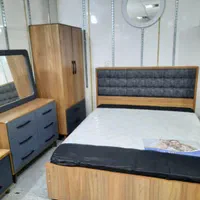 تخت چوبی هالوژن دار|تخت و سرویس خواب|الوند, |دیوار