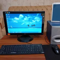 کامپیوتر رومیزی کامل در حد نو با پرینتر و میز|رایانه رومیزی|ابهر, |دیوار