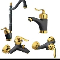 ست ۴عدد شیرالات کد ۵ مشکی طلایی قاجاری زعیم