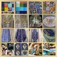 کاشی آجر سنتی لعابی لعابدار هفت رنگی مسجدی