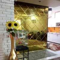 آینه پازلی لوزی طلایی پازل دکوراتیو