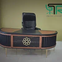 میز مدیریت سفیدسیاهMDFوکیوم دفترکارشرکتی ال کمددار|مبلمان اداری|زنجان, |دیوار