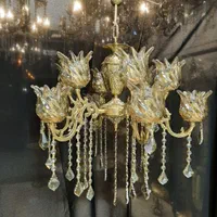 لوستر برنز ۱۲ شعله پرکار تجهیز کامل سوگلی|لوستر و چراغ آویز|زنجان, |دیوار