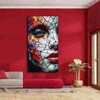 تابلو نقاشی رنگ روغن چاپ شاسی مدرن سوررئال چهره زن|تابلو، نقاشی، عکس|تهران, سردارجنگل|دیوار