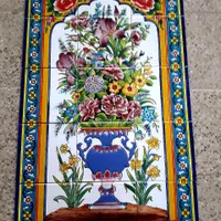 تابلو گل و مرغ مینیاتور کاشی سنتی لعابی کوره ای|خدمات پیشه و مهارت|تهران, توحید|دیوار