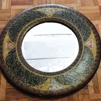 قاب آینه - روکش چرم طرح خطاطی - صنایع دستی|صنایع دستی و سایر لوازم تزئینی|تهران, جردن|دیوار