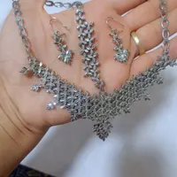 ست کامل گردنبند و انگشتر سیا قلم و طلا روس